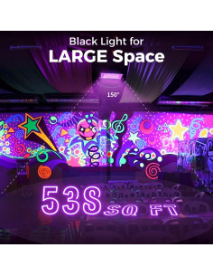 Luz Negra LED 100W AUROHOPE UV 385nm Impermeable IP66 Paquete 2 2