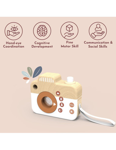 Cámara de Madera Speed Monkey para Niños con Lente Caleidoscopio
