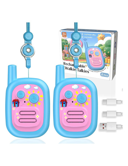 Walkie Talkies para Niños BUKEWIT 2 Pack Azul 304.8m