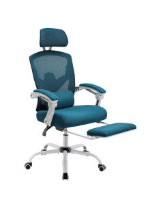 Silla de Oficina DUMOS Azul con Reposapiés Ajustable