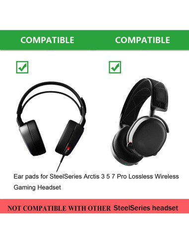 Almohadillas de Reemplazo Defean para SteelSeries Arctis 1/3/5/7/9 - Negro