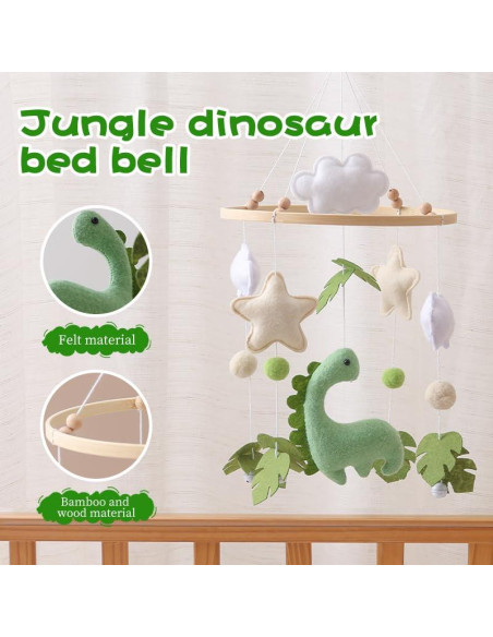 Móvil de Cuna Dinosaurio GOODMOM - Hecho a Mano, Musical