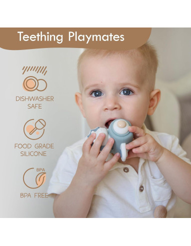 Juguete Apilable Moonkie Conejo 7 Piezas Silicona 0-5 Años