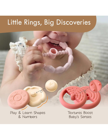 Juguete Apilable Moonkie Conejo 7 Piezas Silicona 0-5 Años