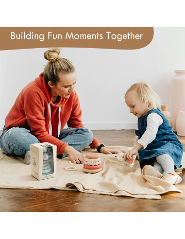 Juguete Apilable Moonkie Conejo 7 Piezas Silicona 0-5 Años