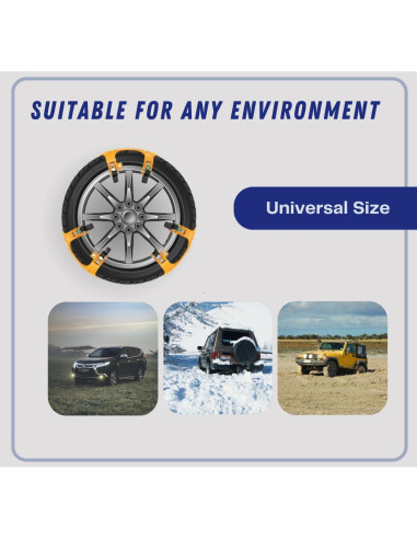 Cadenas de Nieve Jeremywell 6 PCS Universales para Neumáticos 165-275mm