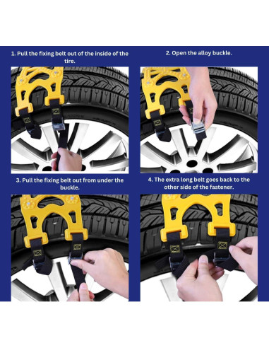 Cadenas de Nieve Jeremywell 6 PCS Universales para Neumáticos 165-275mm