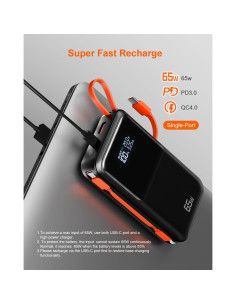 Cargador Portátil 65W Feidyns 27,000mAh USB-C Carga Rápida 2