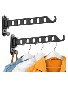 Perchero de Secado Pared SKIKEN 6 Agujeros Aluminio Negro