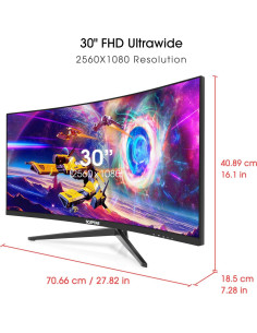 Monitor Curvo de Juegos Sceptre 30" 2560x1080 200Hz HDMI 2