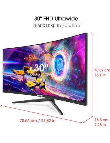 Monitor Curvo de Juegos Sceptre 30" 2560x1080 200Hz HDMI