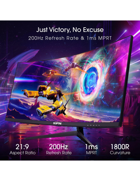 Monitor Curvo de Juegos Sceptre 30" 2560x1080 200Hz HDMI