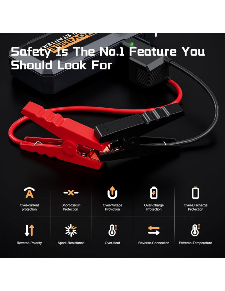 Arrancador de Salto Povasee A20 4000A 12V con Pantalla LCD