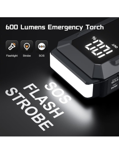 Arrancador de Salto Povasee A20 4000A 12V con Pantalla LCD