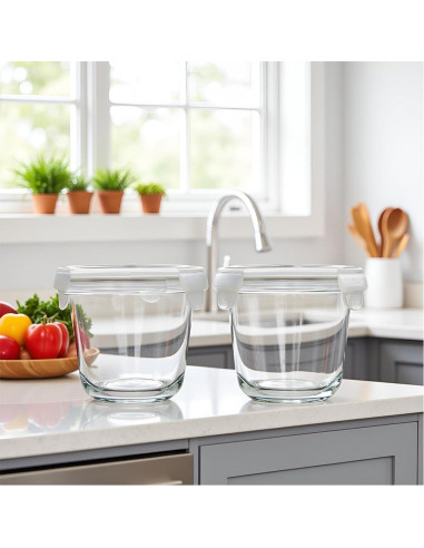 Contenedor de Almacenamiento de Sopa de Vidrio 680 ml - 2 Paquete