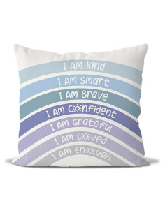 Funda de Cojín Decorativa QIYUHOY 45x45 cm Azul Arcoíris