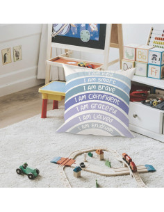 Funda de Cojín Decorativa QIYUHOY 45x45 cm Azul Arcoíris 2