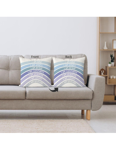 Funda de Cojín Decorativa QIYUHOY 45x45 cm Azul Arcoíris