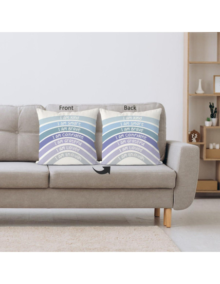 Funda de Cojín Decorativa QIYUHOY 45x45 cm Azul Arcoíris