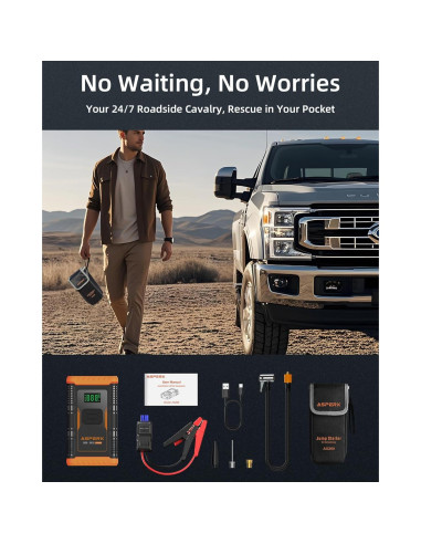 Arrancador de Salto AsperX AX260 con Compresor 3000A 12V