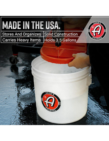 Cubo de Lavado de Coche Adam's Polishes 13.25L con Grit Guard - Paquete de 2