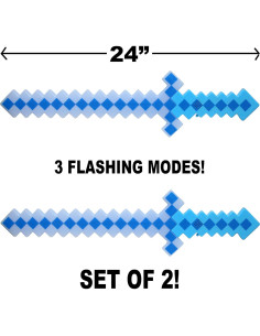 Set de 2 Espadas Pixel LED Hunson 61 cm para Niños 2