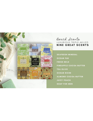 Juego de 9 Jabones Botánicos Molienda Francesa Jolitee - Aromas de Playa