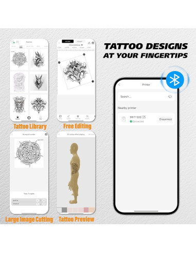 Impresora de Plantillas de Tatuaje Neebol MHT-500 Inalámbrica