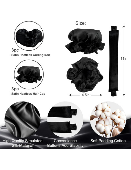 Juego de Rizadores de Cabello Sin Calor RYTABEE - 6 Piezas