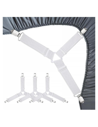 Sujetadores de Sábanas RayTour - Juego de 4 Correas Ajustables
