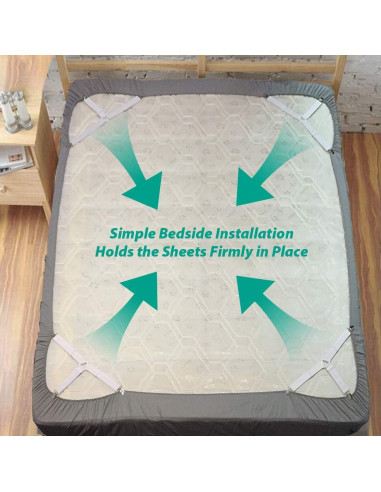 Sujetadores de Sábanas RayTour - Juego de 4 Correas Ajustables