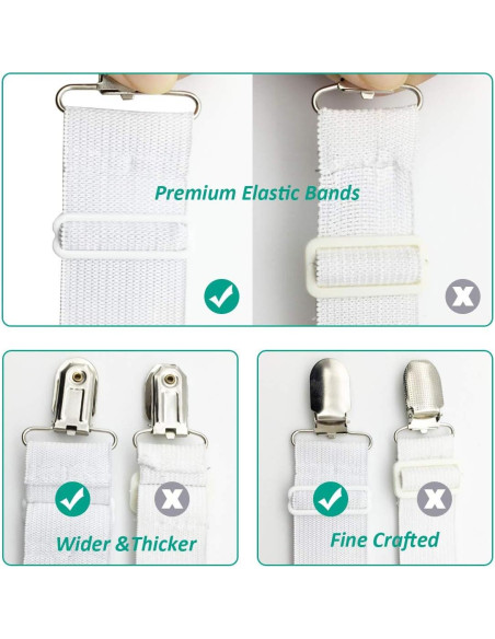 Sujetadores de Sábanas RayTour - Juego de 4 Correas Ajustables