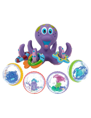 Juguete de Baño Interactivo Nuby Pulpo Flotante y Anillos
