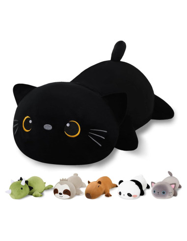 Gato de peluche negro con peso Finebee 25 cm 0.36 kg