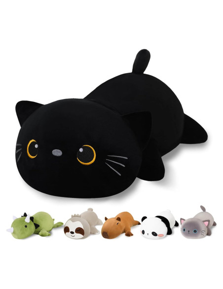 Gato de peluche negro con peso Finebee 25 cm 0.36 kg