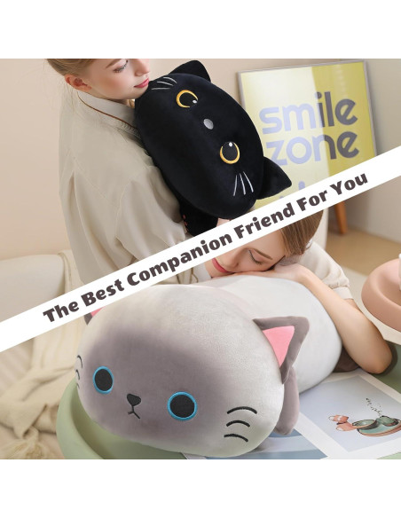 Gato de peluche negro con peso Finebee 25 cm 0.36 kg