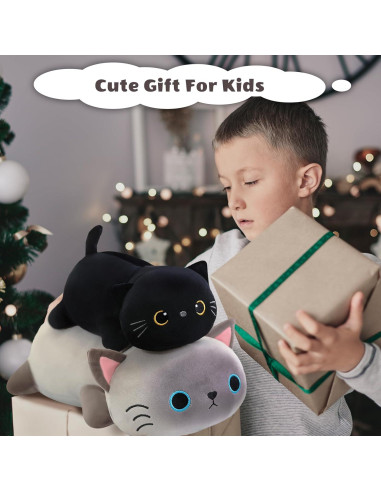 Gato de peluche negro con peso Finebee 25 cm 0.36 kg