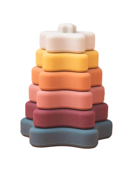 Juguete Apilable de Silicona Promise Babe - Bloques Estrella 6 Piezas