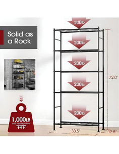 Estantes de Almacenamiento Sakugi 2 Piezas 5 Niveles 85.1x32cm 2