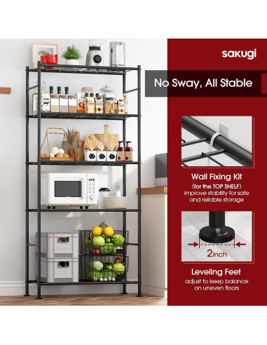 Estantes de Almacenamiento Sakugi 2 Piezas 5 Niveles 85.1x32cm