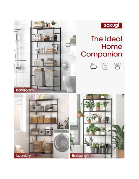 Estantes de Almacenamiento Sakugi 2 Piezas 5 Niveles 85.1x32cm