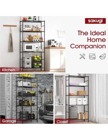 Estantes de Almacenamiento Sakugi 2 Piezas 5 Niveles 85.1x32cm