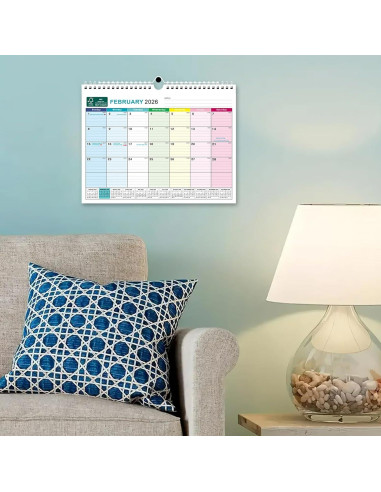 Calendario de Pared Povee 2025-2026 - 18 Meses 33x24.4 cm