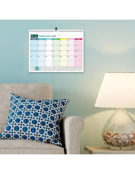 Calendario de Pared Povee 2025-2026 - 18 Meses 33x24.4 cm