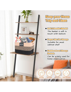 Cesta de Almacenamiento Tejida RTDEP 37.1x24.6x22.1 cm Algodón 2