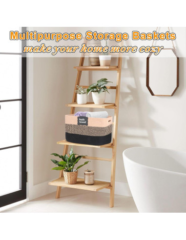 Cesta de Almacenamiento Tejida RTDEP 37.1x24.6x22.1 cm Algodón