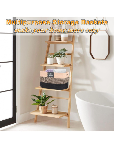 Cesta de Almacenamiento Tejida RTDEP 37.1x24.6x22.1 cm Algodón