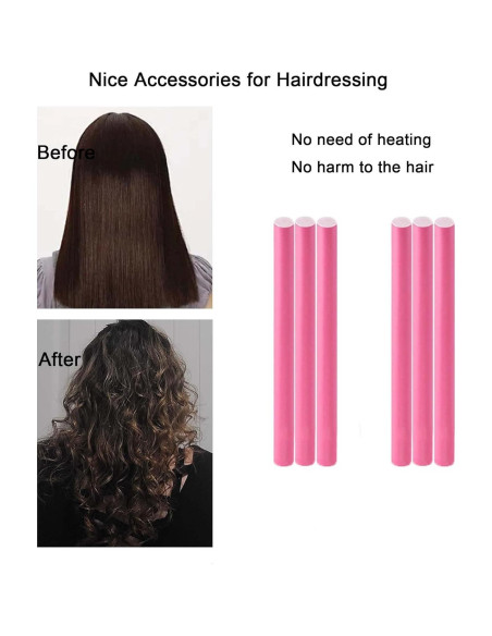 Varillas de Rizado Flexibles Beacharm 30 Piezas Rosa 24 cm