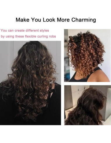 Varillas de Rizado Flexibles Beacharm 30 Piezas Rosa 24 cm