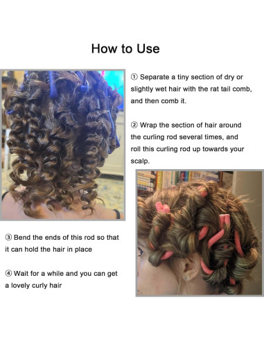 Varillas de Rizado Flexibles Beacharm 30 Piezas Rosa 24 cm